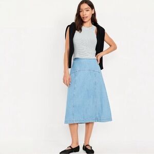 Old Navy Midi A-Line Denim Skirt